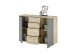 Sideboard >BC 1040< 2 Türen, 4 Schubladen, viking oak Dekor / grau - 120x83x35cm (BxHxT)