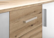 Sideboard >BC 1040< 3 Türen, 2 Schubladen, eiche rustica Dekor/ weiß - 120x84x35cm (BxHxT)
