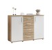 Sideboard >BC 1040< 2 Türen, 4 Schubladen, eiche rustica Dekor/ weiß - 120x83x35cm (BxHxT)