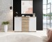 Sideboard >BC 1040< 2 Türen, 4 Schubladen, eiche rustica Dekor/ weiß - 120x83x35cm (BxHxT)