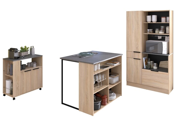 Buffet >Fumay 3< (3-teilig) Buffet 100x186x45, Theke 109x90x80, Beistelltisch 75x81x40