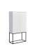 Barschrank >Bar 3< 10 Fächer, Halterung für Weingläser, Weiß matt - 79x156x38cm (B/H/T)