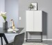 Barschrank >Bar 3< 10 Fächer, Halterung für Weingläser, Weiß matt - 79x156x38cm (B/H/T)