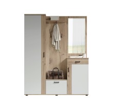 Kompaktgarderobe >Jens< in Viking Oak Dekor / Lichtgrau - 145x184x29cm (BxHxT)