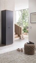 Garderobenschrank >Fynn< in Anthrazit / Artisan Eiche Dekor - 60x199x38 (BxHxT)