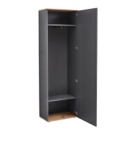 Garderobenschrank >Fynn< in Anthrazit / Artisan Eiche Dekor - 60x199x38 (BxHxT)
