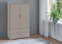 Kombikommode >Easy Plus< 2 Türen, 2 Schübe, in SAHARAGRAU - 81x140x40cm (BxHxT)