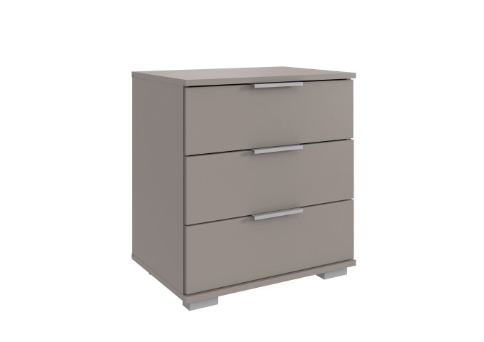 Nachtkommode >Easy Plus< 3 Schubladen, in SAHARAGRAU - 52x58x38cm (BxHxT)