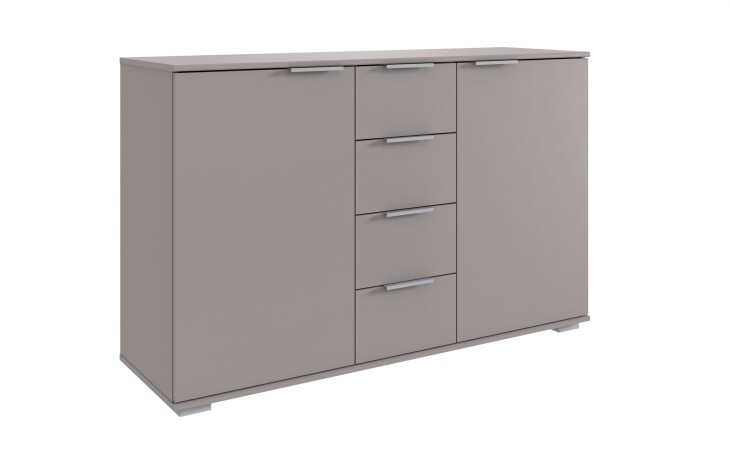 Kombikommode >Easy Plus< 2 Türen, 4 Schübe, in SAHARAGRAU - 130x83x41cm (BxHxT)