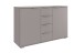 Kombikommode >Easy Plus< 2 Türen, 4 Schübe, in SAHARAGRAU - 130x83x41cm (BxHxT)