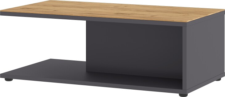 Couchtisch >California< in Graphit / Navarra-Eiche-Dekor - 109x39x59 (BxHxT)