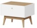 Nachtkommode >Monteo< 1 Schublade, Weiß / Kendal-Eiche-Dekor - 42x42x55cm (BxHxT)