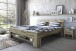 Massivholzbett >Link< Fußteilregal, Liegefl. 140x200, Wildeiche massiv - 145x88x215cm BxHxT