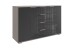 Sideboard >Easy Plus< 2 Türen, 4 Schübe, SAHARAGRAU + GLAS GREY - 130x83x41cm (BxHxT)