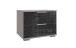 Nachtkommode >Easy Plus< 2 Schübe, SAHARAGRAU + GLAS SCHWARZ - 52x40x38cm (BxHxT)