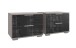 Nachtkommode >Easy Plus< (2er-Set) je 2 Schübe, SAHARAGRAU+GLAS SCHWARZ - 52x40x38 (BxHxT)