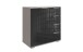 Kombikommode >Easy Plus< 1 Tür, 4 Schübe, SAHARAGRAU + GLAS SCHWARZ - 81x83x41cm (BxHxT)