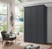 Drehtürenschrank >Chalet< 3 Türen, 2 Böden, 2 Stangen, Graphit - 135x210x58cm (BxHxT)