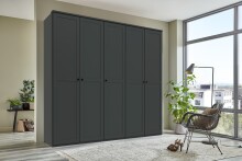 Drehtürenschrank >Chalet< 5 Türen, 3 Böden, 3 Stangen, Graphit - 225x210x58cm (BxHxT)