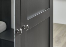 Drehtürenschrank >Chalet< 5 Türen, 3 Böden, 3 Stangen, Spiegel / Graphit - 225x210x58cm (BxHxT)