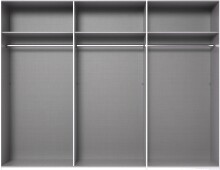 Drehtürenschrank >Chalet< 6 Türen, 3 Böden, 3 Stangen, Spiegel / Graphit - 270x210x58cm (BxHxT)