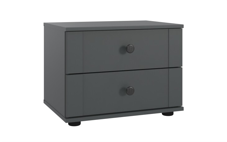 Nachtkommode >Chalet< (2er-Set) je 2 Schubladen, in Graphit - 104x40x38cm (BxHxT)