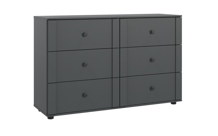 Schubkastenkommode >Chalet< 6 Schubladen, in Graphit - 130x83x41cm (BxHxT)