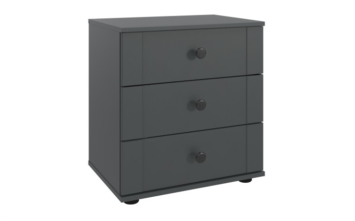 Nachtkommode >Chalet< (2er-Set) je 3 Schubladen, in Graphit - 104x58x38cm (BxHxT)