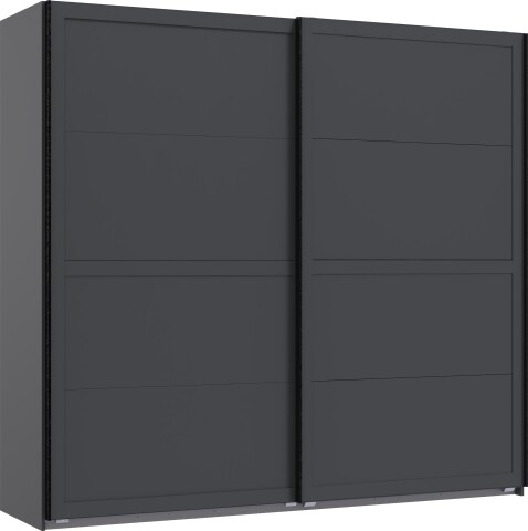 Schwebetürenschrank >Chalet< 2 Böden, 2 Stangen, in Graphit - 225x208x65cm (BxHxT)
