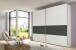 Schwebetürenschrank >Bert< 3 Böden, 3 Stangen, Weiß / Graphit - 270x208x65cm (BxHxT)