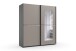 Schwebetürenschrank >Dundee< in GRAPHIT + SAHARAGRAU / STRASS / SPIEGEL - 180x198x64cm (BxHxT)