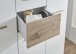 Kleiderschrank >Fehmarn< 4 Böden, 3 Stangen,  Weiß, Absetzung Viking-oak - 125x202x58cm (BxHxT)