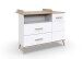 Wickelkommode >Fehmarn< in Weiß, Absetzung Viking-oak Dekor - 122x101x75 (BxHxT)