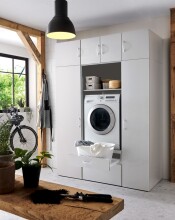 Mehrzweckschrank >MRK Multiraumkonzept< 1 Boden, 1 Stange, in WEISS - 50x185x68cm (BxHxT)
