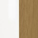 Schuhkommode >Lady< 10 Böden, weiss hochglanz / Eiche Dekor - 120x115x34 (BxHxT)