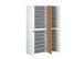 Schuhschrank >Lady< 20 Böden,  weiss hochglanz / Eiche Dekor - 120x200x34 (BxHxT)