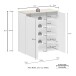 Hängeschuhschrank >Zippo< 8 Böden,  weiss hochglanz / Eiche Dekor  - 80x85x35,1cm (BxHxT)