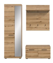Garderoben-Set >Scout< (3-teilig) in Evoke Eiche Dekor - 167x197x40cm (BxHxT)