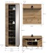Garderoben-Set >Scout< (3-teilig) in Evoke Eiche Dekor - 167x197x40cm (BxHxT)