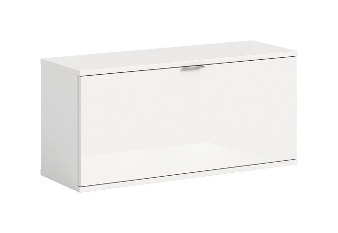 Hängeschrank >Projekt X< stehend oder hängend, weiß / weiß hochglanz - 92x42x37cm (BxHxT)