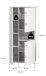 Hochschrank >Vira< 3 Türen, weiß / weiß hochglanz - 60x133x34cm (BxHxT)