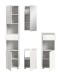 Badezimmer-Set >Vira< (4-teilig) in weiß / weiß hochglanz - 144x190x34cm (BxHxT)
