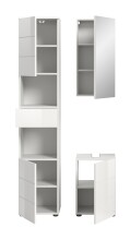 Badezimmer-Set >Vira< (3-teilig) in weiß / weiß hochglanz - 91x190x34cm (BxHxT)