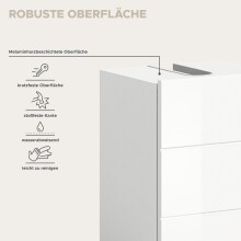 Badezimmer-Set >Vira< (3-teilig) in weiß / weiß hochglanz - 91x190x34cm (BxHxT)