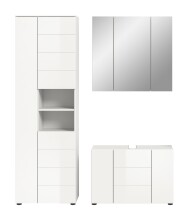 Badezimmer-Set >Vira< (3-teilig) in weiß / weiß hochglanz - 157x190x34cm (BxHxT)