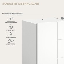 Badezimmer-Set >Vira< (3-teilig) in weiß / weiß hochglanz - 157x190x34cm (BxHxT)