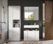 Badezimmer-Set >Vira< (3-teilig) in weiß / weiß hochglanz - 157x190x34cm (BxHxT)