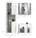 Badezimmer-Set >Vira< (3-teilig) in weiß / weiß hochglanz - 157x190x34cm (BxHxT)