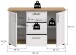 Sideboard >Verona< 2 Türen, 3 Schübe, Sibiu Lärche Dekor - 129x80x40cm (BxHxT)