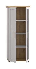 Vitrine >Verona< 2 Türen, re./ li. montierbar, Sibiu Lärche Dekor - 64x161x37cm (BxHxT)